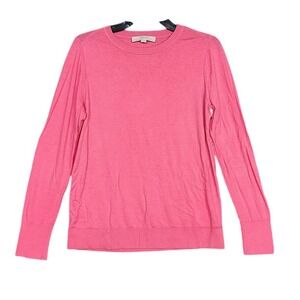 LOFT Pink Crew Neck Long Sleeve Sweater Knit Top Women's Medium
